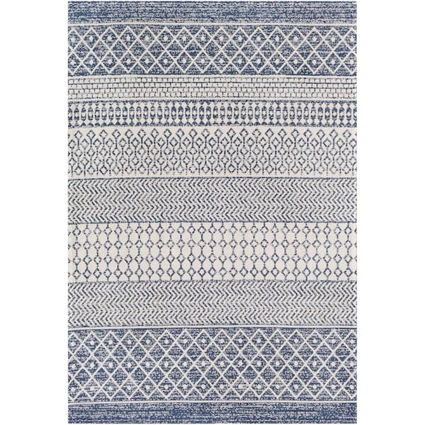 Livabliss Shiloh Blue 7 ft. 10 in. x 10 ft. 2 in. Moroccan Machine-Washable Area Rug