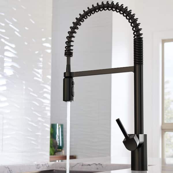 Align Single Handle Pre-Rinse Spring Pull Down Sprayer Kitchen Faucet with MotionSense Wave in Matte Black