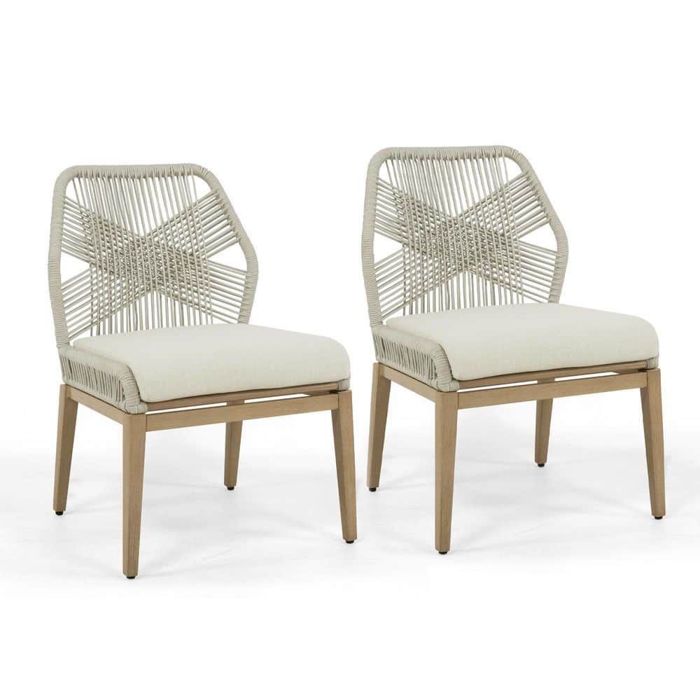 LuxeCraft 2-Piece Aluminum Patio Dining Chairs with Light Gray Cushions price history on PriceWatchPro