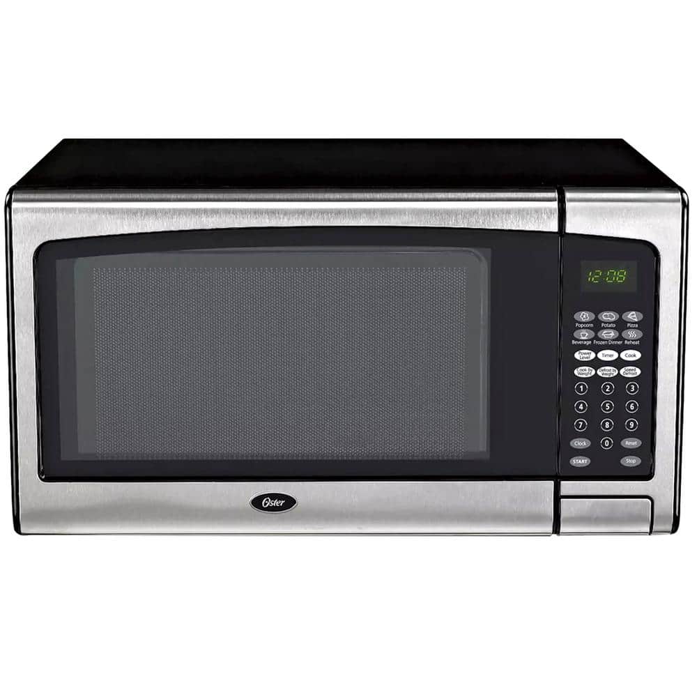 Oster 1.3 Cubic Ft. Countertop Microwave in Silver and Black985115675M