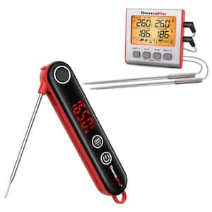 Dual Probe Digital Meat Thermometer with Temp Alarm and Timer Mode - Digital Instant Read Thermometer Companion