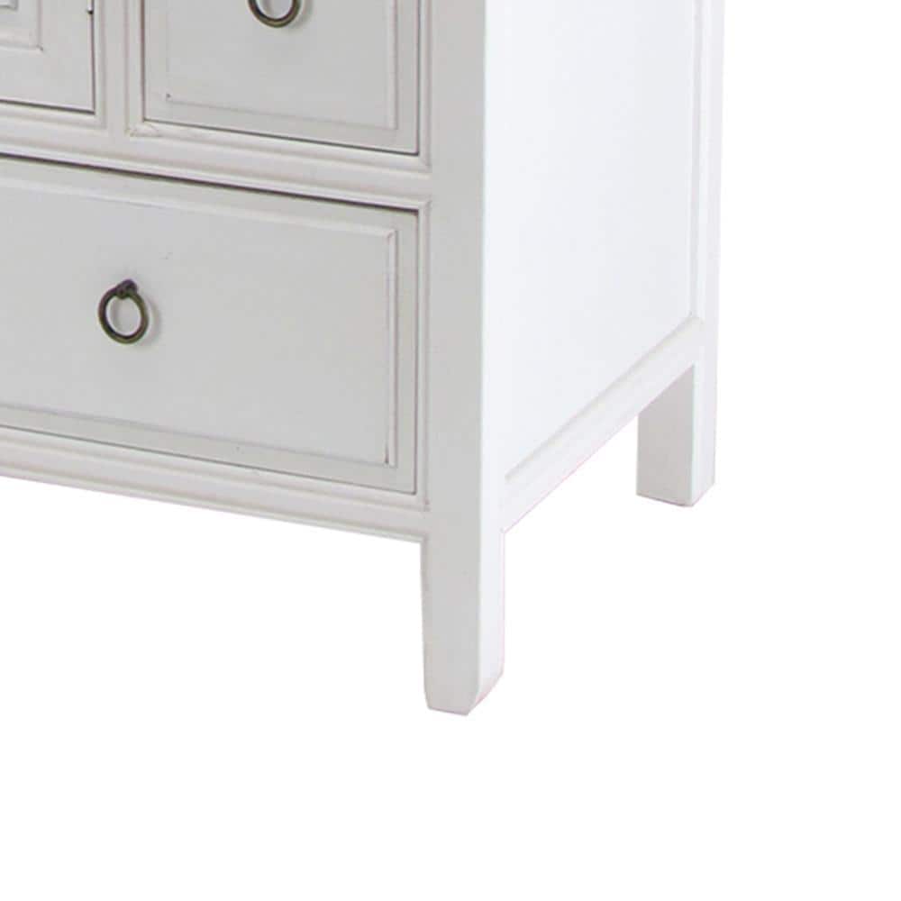White Wooden Chest with 8 Drawers and 1 Cabinet