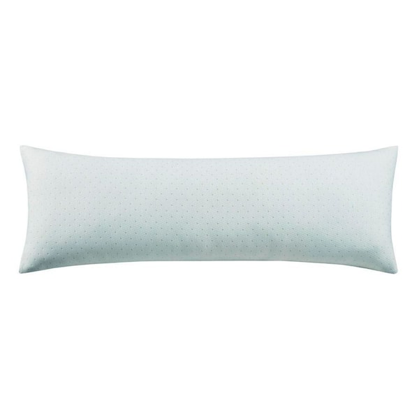 Unbranded Ivory Polyester 54 in. x 20 in. Body Pillow with Rayon from Bamboo Blend Cover, Machine Washable, OEKO-TEX Certified