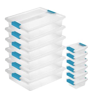 Plastic Large Clip Clear (6 Pack) and Mini Clip Storage Box (6 Pack)
