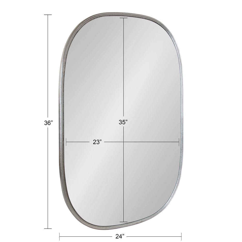 Silver Capsule Framed Wall Mirror with Rounded Edges