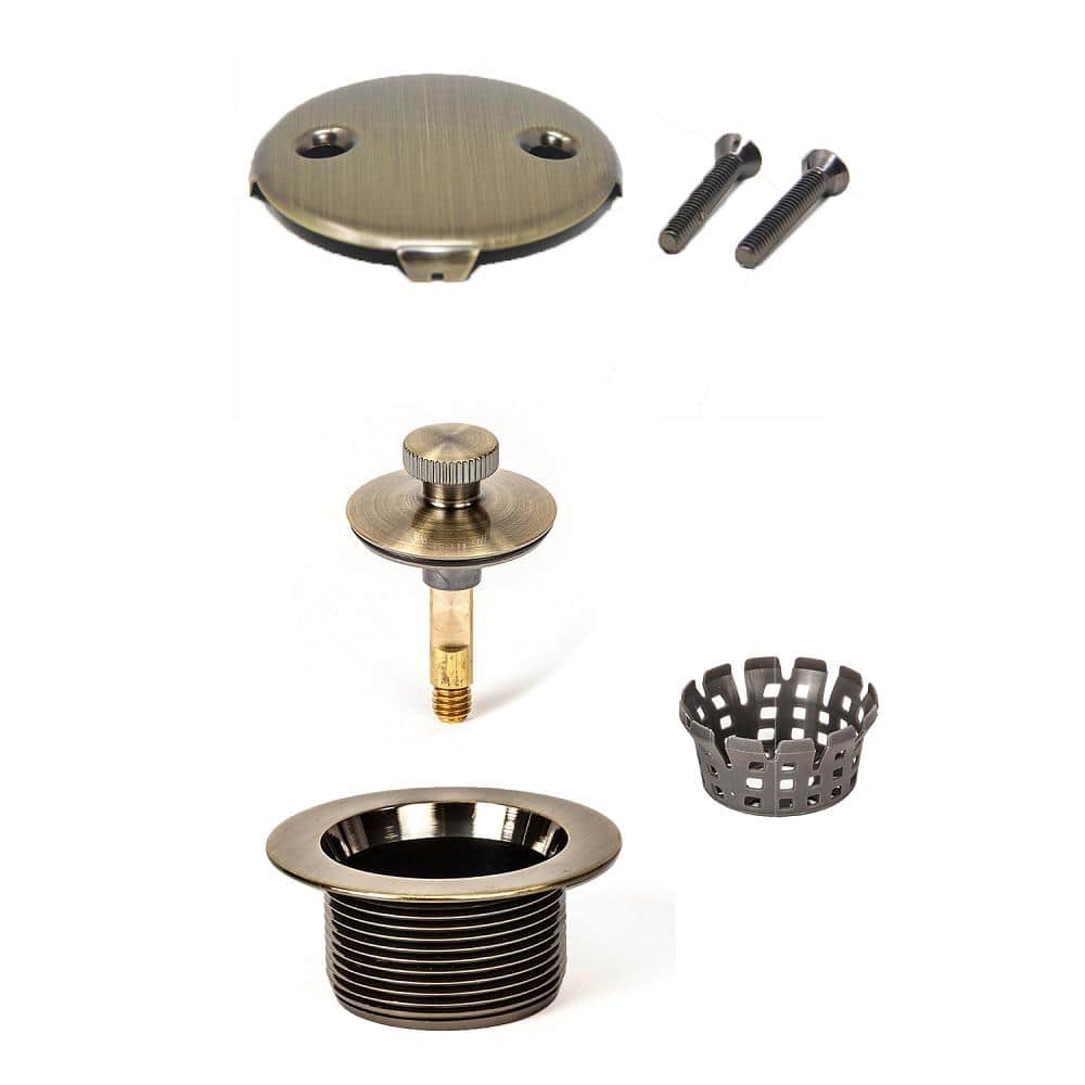 PF WaterWorks Lift Turn Tub Drain Trim Kit, Antique Brass PF0967AB The Home Depot