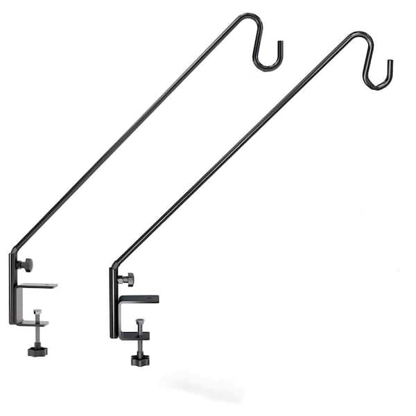 FAWEY TRED INC 28 in. Steel Shepard's Hooks for Outdoor, Bird Feeder Hanger for Railing (2-Pack)