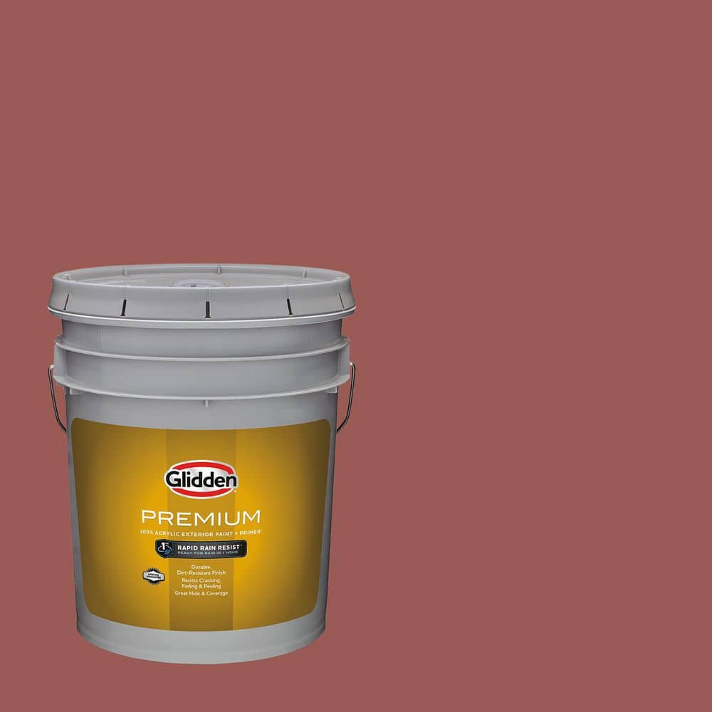 Glidden Premium 5 gal. PPG1056-6 Fire Weed Semi-Gloss Exterior