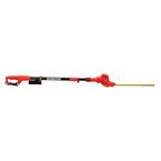 18 in. 3.8 Amp Electric Telescoping Pole Hedge Trimmer, Red