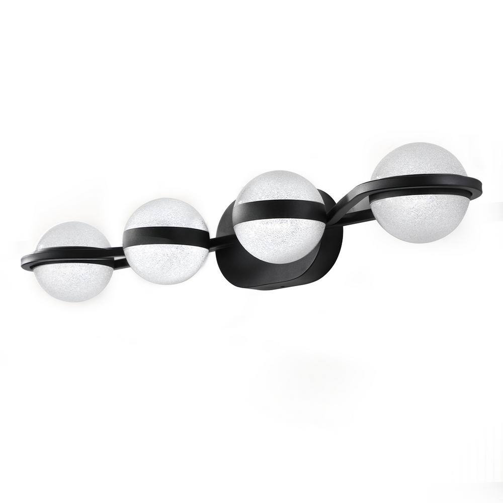 29.5 in. 4-Light Contemporary Black Minimalist Barthroom Vanity Light with Acrylic Glass Shade and Dimmable price history on PriceWatchPro