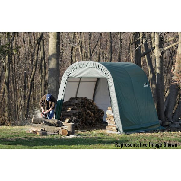 ShelterCoat 10 ft. x 12 ft. Wind and Snow Rated Garage Round Green STD