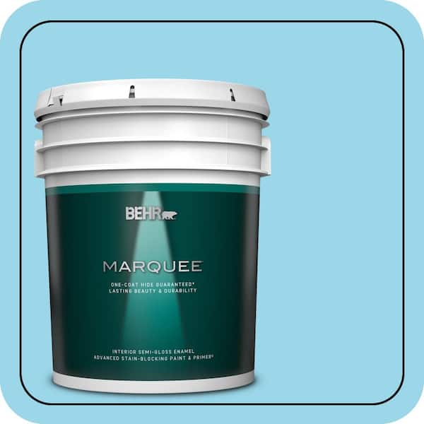 BEHR MARQUEE 5 gal. #P490-2 Blue Sarong Semi-Gloss Enamel Interior Paint & Primer