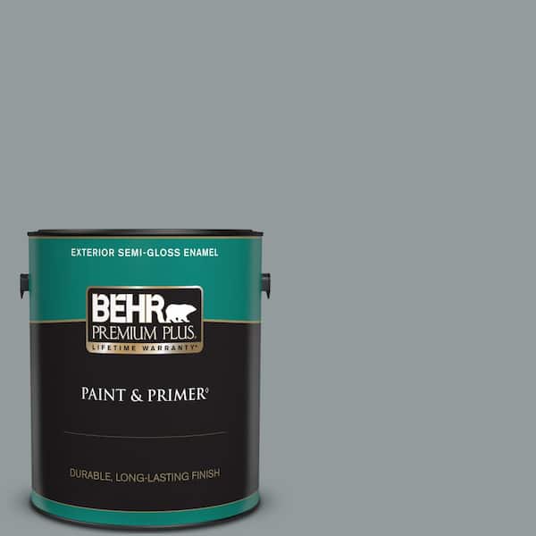BEHR PREMIUM PLUS 1 gal. #720F-4 Stone Fence Semi-Gloss Enamel Exterior Paint & Primer