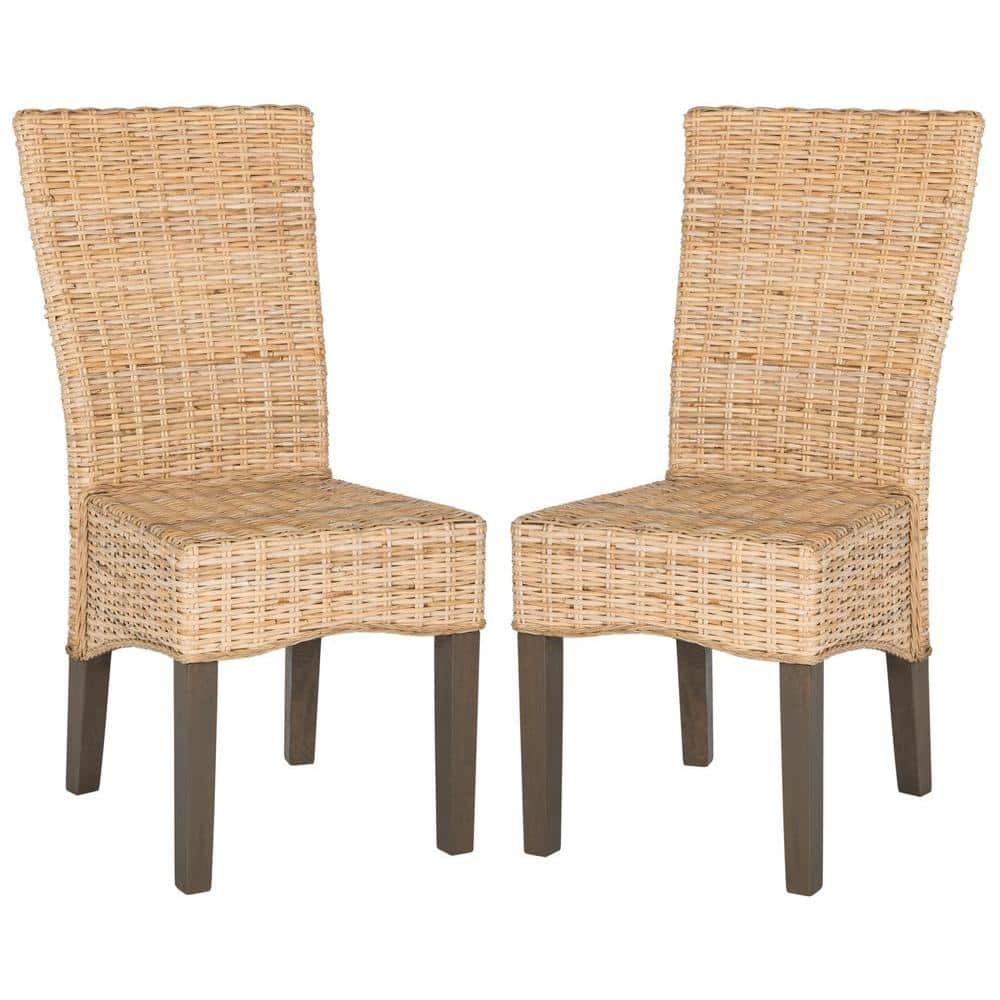 SAFAVIEH Ozias Rattan Chair in Natural (2-Pack) SEA8014C-SET2