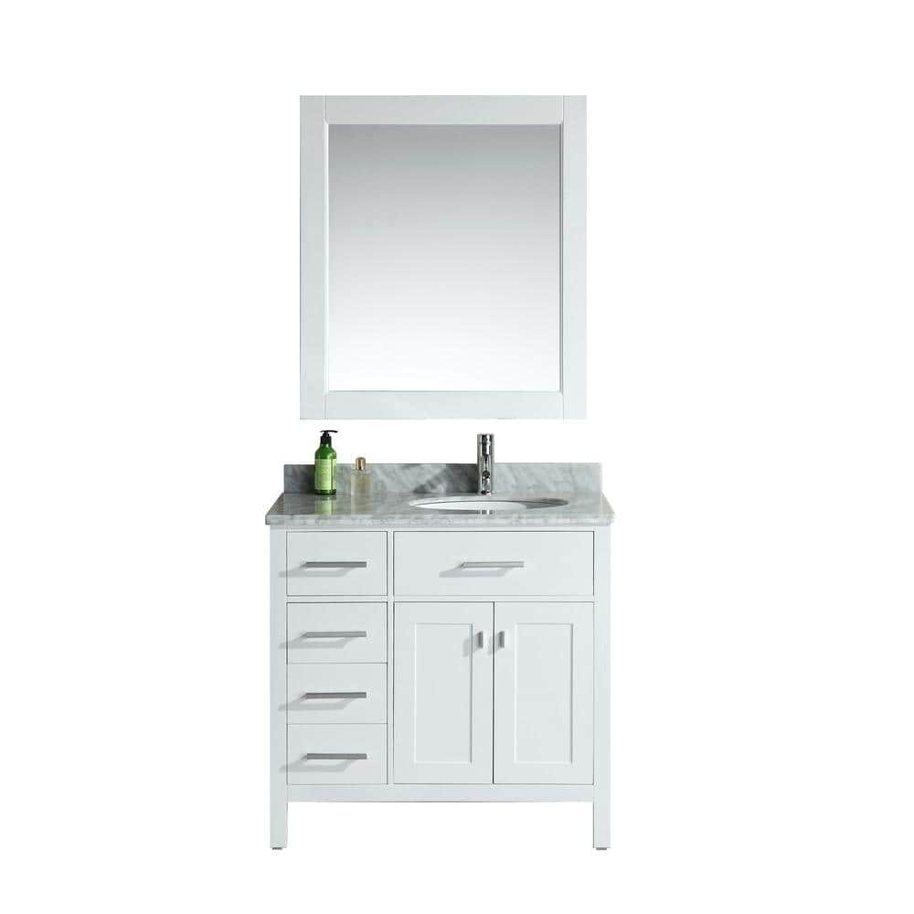 Design Element London 36 In W X 22 In D Single Vanity In White