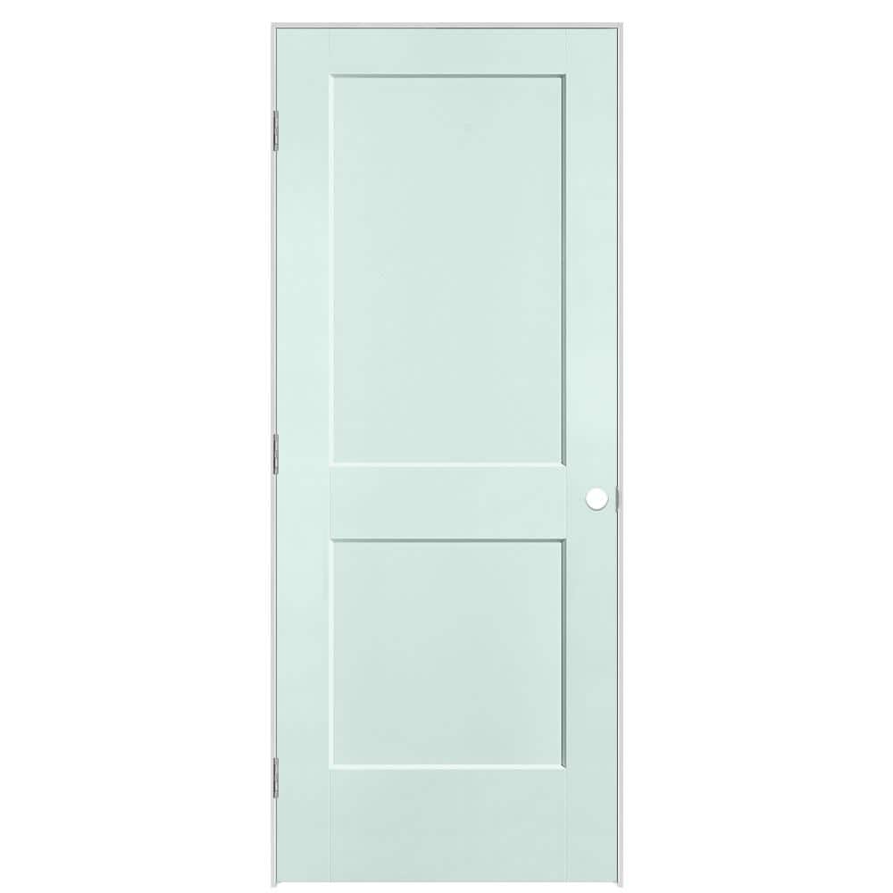32 in. x 80 in. 2-Panel Logan Right-Hand Solid Core Sea Glass Molded Composite Single Prehung Interior Door price history on PriceWatchPro