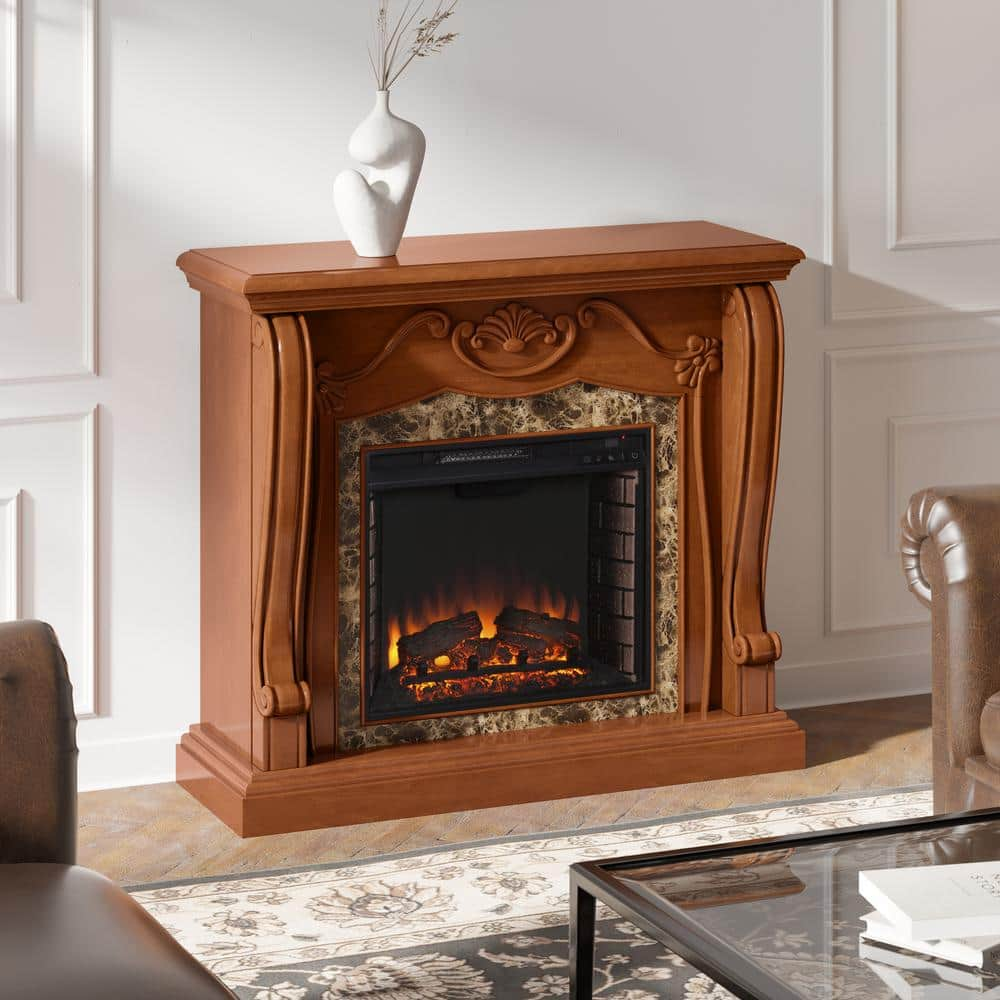 Southern Enterprises Lila 45.25 in. Freestanding Electric Fireplace in ...