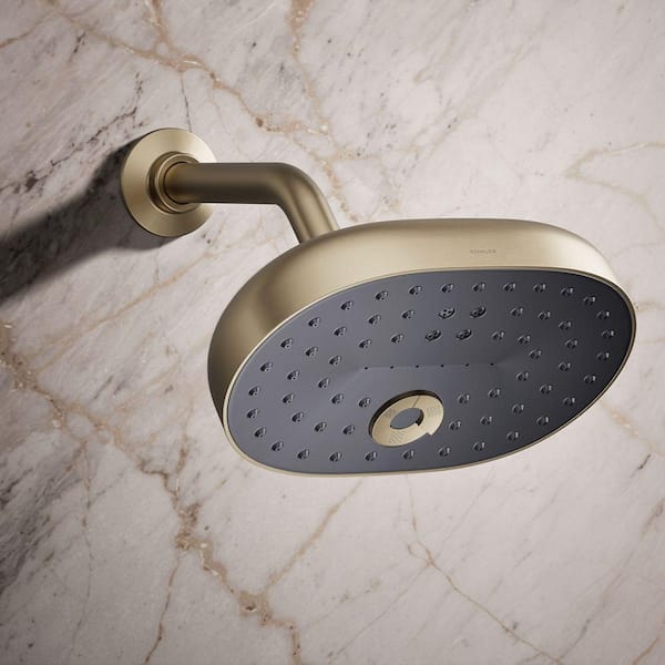 KOHLER Statement 3-Spray Patterns 7.94 in. Wall Mount Fixed Showerhead in Vibrant Brushed Bronze