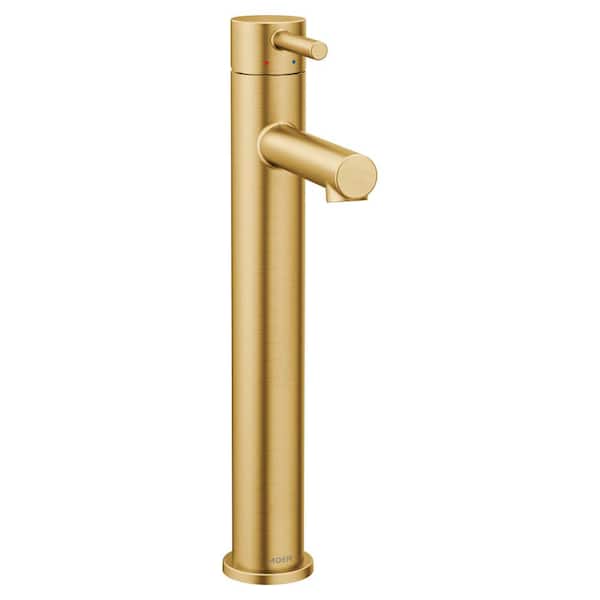 MOEN Align Single Handle Single Hole Vessel Bathroom Faucet in Brushed Gold