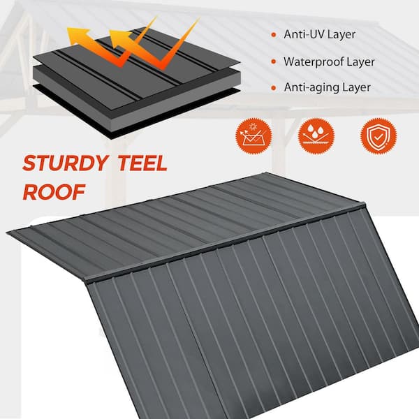 EAGLE PEAK 13 ft. W x 11 ft. D Solid Wood Patio Gazebo, Cedar