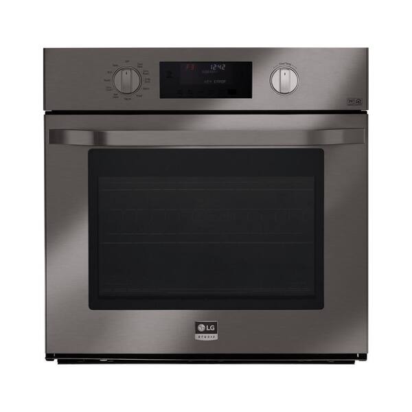 LG 30 in. Single Electric Wall Oven Self-Cleaning with Convection and EasyClean in Black Stainless Steel