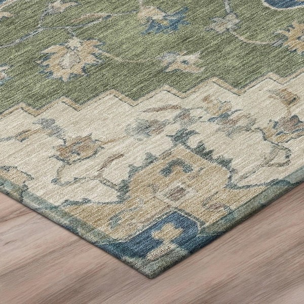 Chantille Machine Washable Indoor/Outdoor Abstract ACN2950 Basil 10 ft. x 14 ft. Area Rug