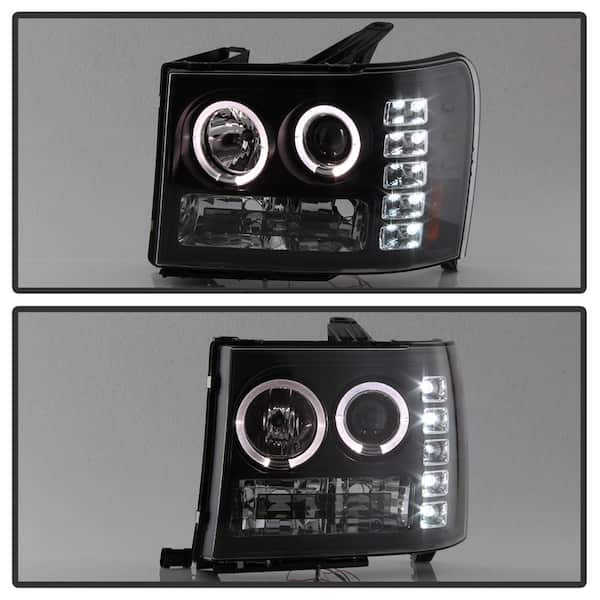 GMC Sierra 1500/2500/3500 07-13 / GMC Sierra Denali 08-13 Projector  Headlights - LED Halo - Black