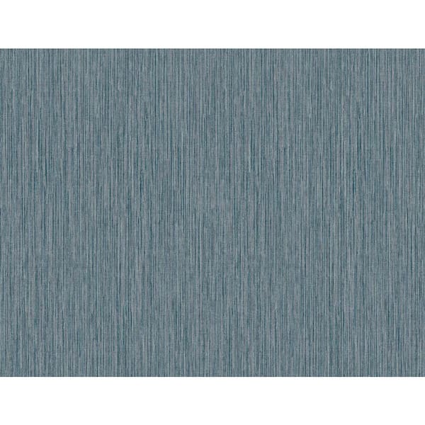 60.75 sq. ft. Bluestone Vertical Stria Embossed Vinyl Un-Pasted Wallpaper Roll