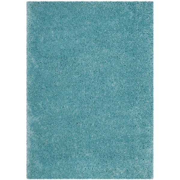 SAFAVIEH Polar Shag Light Turquoise 5 ft. x 8 ft. Solid Area Rug