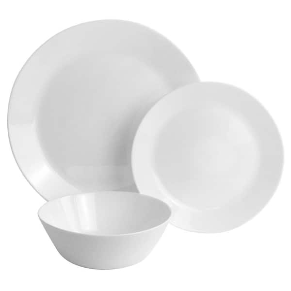 Arcopal Soup Plates Set, Extra Sturdy Opal Glass Dinnerware,  20 cm, White, 12 Pieces: Dessert Plates