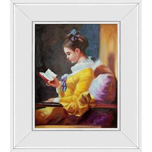 The Reader by Jean-Honore Fragonard Galerie White Framed People Oil Painting Art Print 12 in. x 14 in.