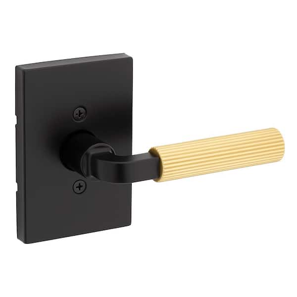 Kwikset Singapore Matte Black Reversible Square Straight Half