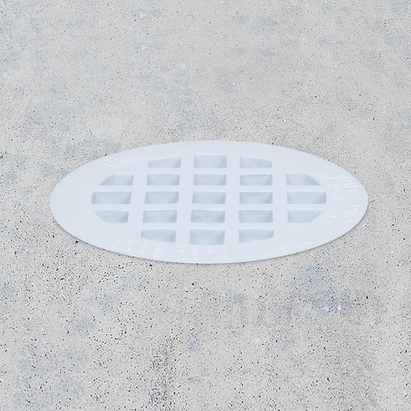 Oatey 4-1/4 in. Round Push-In White Plastic Shower Drain Cover