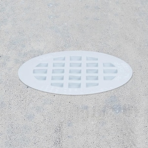 4 in. Round Snap-In White PVC Shower Drain