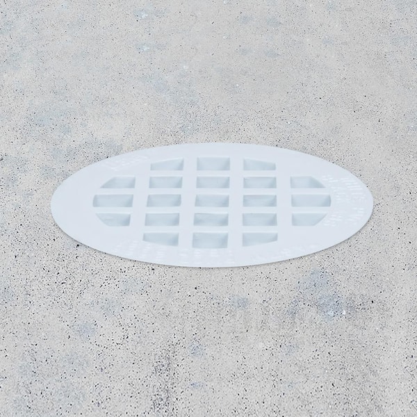 4 in. Round Snap-In White PVC Shower Drain