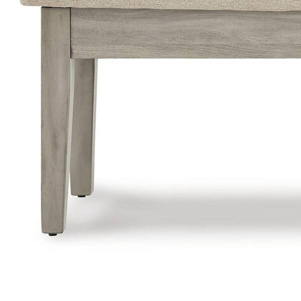 y.banchan4！ Benjara 49 in. Beige and Gray Backless Bedroom Bench with