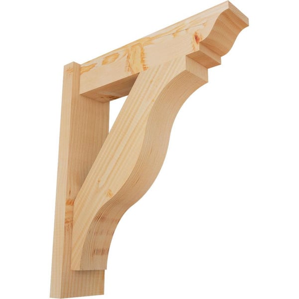 Ekena Millwork 6 in. x 24 in. x 20 in. Douglas Fir Fuston Traditional Smooth Outlooker