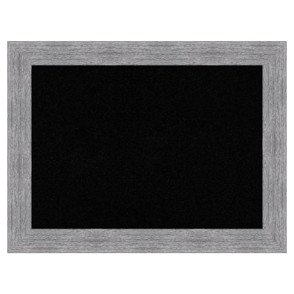 Amanti Art Bark Rustic Grey Framed Black Corkboard 33 in. x 25 in. Bulletine Board Memo Board