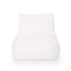 URTR Ivory Bean Bag Chair Soft Fabric Foam Filled Bean Bag Armrest