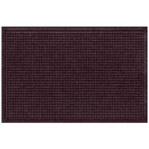 Waterhog Squares 18 in. x 27 in. PET Polyester Indoor Outdoor Door Mat Bordeaux