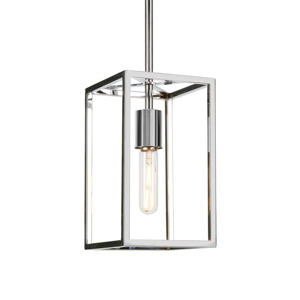 Cuadro Brushed Nickel Geometric Square Pendant Light