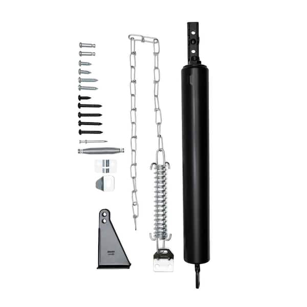 IDEAL SECURITY Security Door Closer with Torsion Bar and Chain (Black)