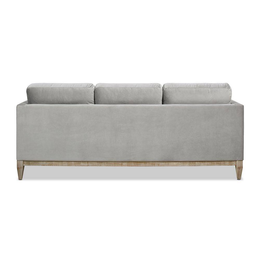 Opal Grey Luxurious Velvet 84" Sofa with Removable Cushions