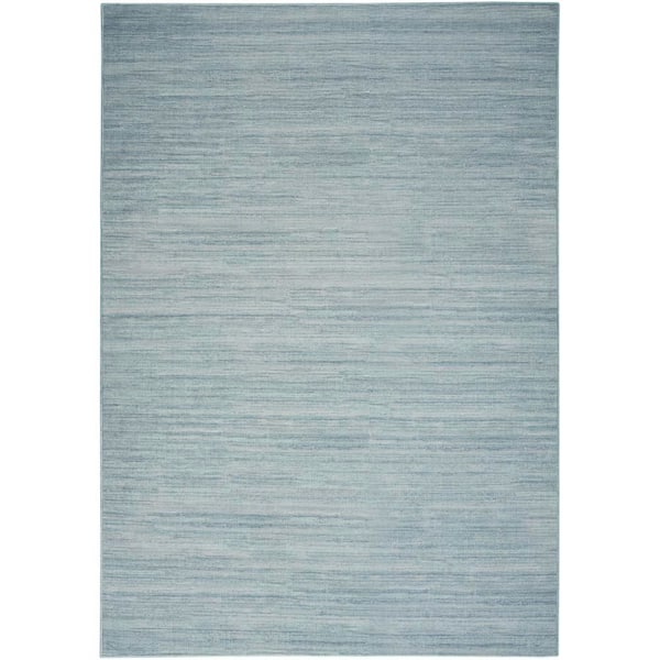 Nourison Washable Essentials Aqua 4 ft. x 6 ft. All-over design Contemporary Area Rug