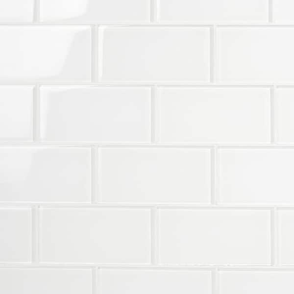 Ivy Hill Tile Contempo Bright White Polished 3 in. x 6 in. x 8 mm Glass Subway Tile