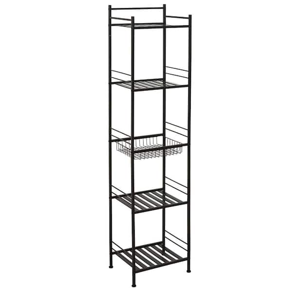 Slat Style 14 in. W x 11 in. D x 58.5 in. H Towel Tower in Bronze