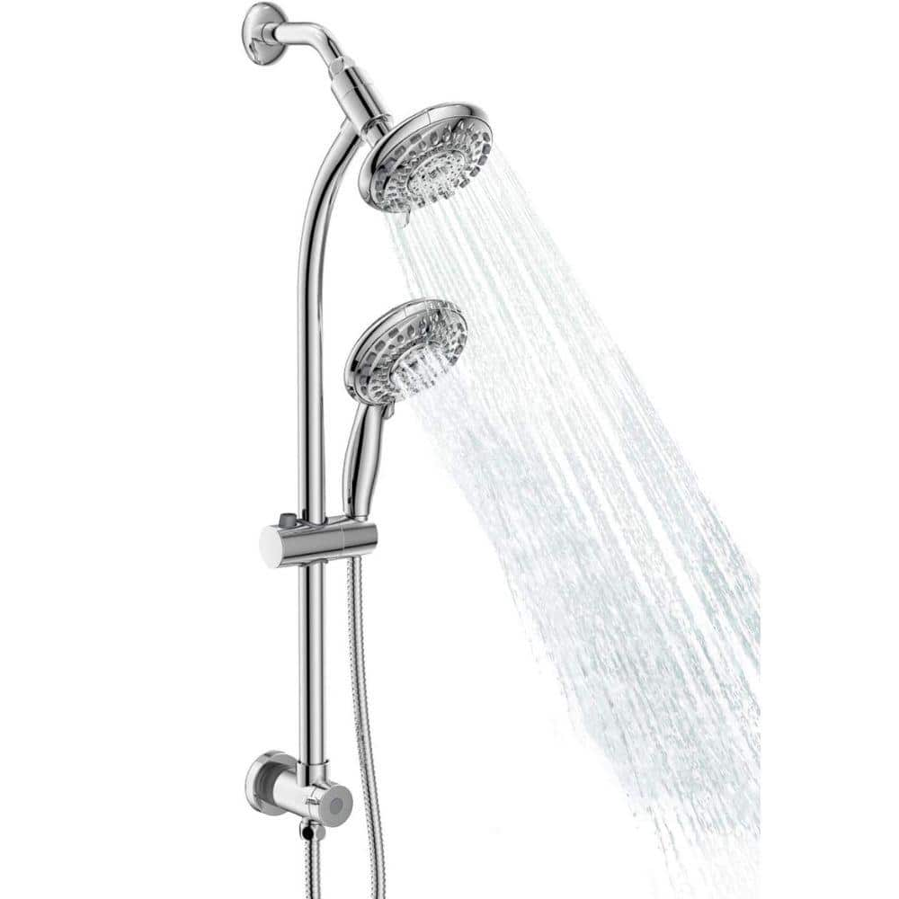 Lukvuzo 7-Spray Patterns with 1.8 GPM 5 in. Dual Shower Head and ...