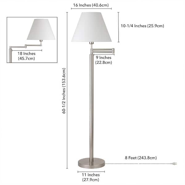 Meyer&Cross Moby 62 in. Brass Floor Lamp with Swing Arm and Empire Shade  FL1594 - The Home Depot