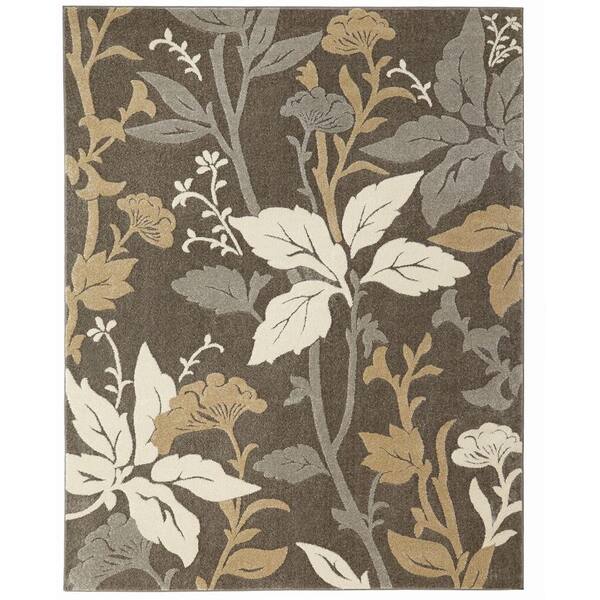 Concord Global Trading Blooming Flowers Gray 4 ft. x 6 ft. Area Rug
