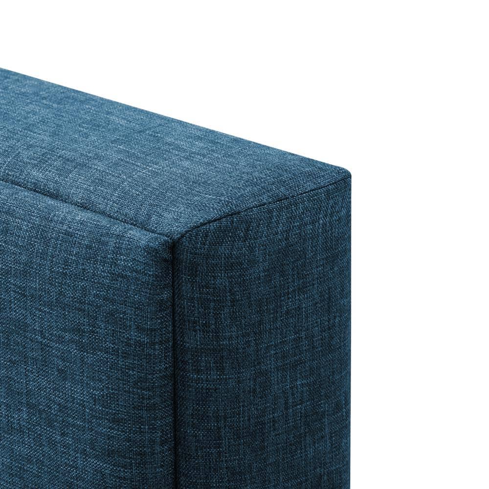 Ocean Blue Upholstered Full Bed with Tufted Headboard